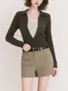 Suéter Tejido de Estilo Vintage Old Money con Solapa, Falso Dos Piezas, Nuevo Otoño 2026 para Mujer, Ajuste Delgado, Versátil, Elegante