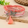 Nova Pulseira com Pingente Borboleta e Franjas de Liga Metálica para Mulheres, Feita à Mão com Contas, Pulseira Fresca e Fashion, Enchimento para Meia de Natal