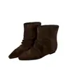 Botas de Piel de Cordero Estilo Retro Francés con Tacón Oculto Apilado para Mujer, Elegantes, de Punta Fina, Estilo Vaquero Occidental, Botas Adelgazantes, Botas Cortas