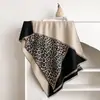 Bufanda de Imitación Cachemir con Estampado de Leopardo Empalmado Transfronteriza Europea y Americana 2025 Bufanda Cálida para Mujer Otoño Invierno y Invierno Gama Alta Alta Calidad