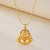 Nuevo Modelo 2025 Colgante Budista Sonriente con Incrustaciones de Diamantes Estilo Antiguo, Cadena para Clavícula de Budista Barrigón con Incrustaciones de Diamantes, Moderna y Única
