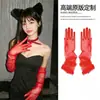 Meias de Noiva Cruzadas Luvas de Tule Longas Adereços Góticos de Halloween Acessórios de Casamento Mangas de Renda em Rede