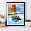 Comércio Exterior Transfronteiriço DIY Pintura de Diamante 5D Diamante Inteiro Paisagem Flor Mosaico Bordado Pintura Decorativa Fabricantes Atacado