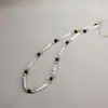 Collar de Perlas Barrocas Naturales Diseño de Nicho Collar de Perlas y Lapislázuli Lujo Accesible Cadena para Clavícula de Perlas de Agua Dulce