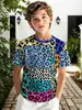 Ventas Directas de Fábrica Ropa Transfronteriza para Hombres y Niños Camiseta de Manga Corta con Cuello Redondo Impresa en 3D Casual Transpirable Moda Europea y Americana