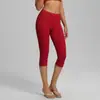 Nuevos capris de yoga cepillados de cintura alta de secado rápido ajustados adelgazantes pantalones de siete puntos para correr al aire libre pantalones de fitness