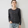 Cardigan de Tricô Feminino Cor Sólida Estilo Casual Manga Longa Botão Único Solto Base Urbana Imitação de Caxemira 100% de Alta Qualidade