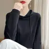 Sudadera casual holgada de algodón puro para mujer, suéter de punto para primavera y otoño, versátil y adelgazante, adecuado como prenda exterior o como capa base