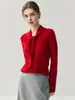 Suéter con Cuello en V, Lana y Cachemira, Rejuvenecedor, con Cintas Llamativas, Corte Ligeramente Holgado, Camiseta Base de Punto para Mujer, Bebé