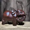 Adornos de Elefante de Madera Maciza Tallada Ébano, un Par de Elefantes para Sala de Estar, Regalos de Inauguración de Casa, Elefante de Calabaza