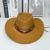 Chapéu de Cowboy com Fivela de Cinto, Chapéu Fedora, Chapéu de Feltro Unissex, Chapéu de Equitação de Couro - Mais Vendido Transfronteiriço da Amazon Shein