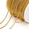 Cadena de Perla Cuadrada de Acero Inoxidable Transfronteriza 1.5-5mm Chapada en Oro de 18K Accesorios Semi-Terminados para DIY Collares Pulseras Venta al por Mayor