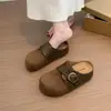 Diadema Retro Zapatos Semiabiertos Ropa de Abrigo para Mujer Otoño Nuevo Estilo Plataforma Suela Gruesa Oculta para Aumentar la Altura Slip-Ons Perezosos Zapatos Birkenstock