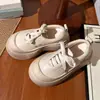 Zapatos Casuales Nuevos de Suela Gruesa Otoño 2026, Tenis Plataforma que Aumentan la Altura, Zapatos Blancos para Mujer de Talla Pequeña Estilo Campus
