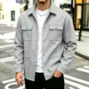 Jaqueta masculina de malha waffle com lapela, marca independente transfronteiriça, cardigã casual de manga comprida, cor sólida, para primavera e outono, estilo workwear