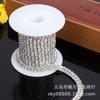 Corrente garra fileira dupla banho ouro prata densa 2 fileiras strass diy capa celular colagem diamante acessórios de joalheria materiais decorativos