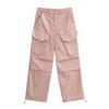 Macacão estilo americano outono 2023 high street saco de papel feminino ins hot girl bolso solto casual amarrado no tornozelo calças de perna larga