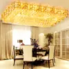 Lâmpada de sala de estar lâmpada retangular de cristal lâmpada de teto quarto restaurante cristal lâmpada de lobby de hotel iluminação de vila lâmpadas