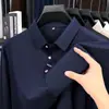 Transmisión en vivo súper ventas camisa Polo de manga larga para hombre otoño nuevo estilo moda casual color liso cuello de sol manga larga camiseta top para hombre