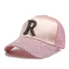 Gorra para Niños Estilo Coreano Moda Tendencia Letra A Letra D Gorra de Béisbol con Lentejuelas Ajustable Transpirable Sombrero para el Sol