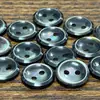 Botones de Concha Natural de Nácar Negro Biselados de Dos Agujeros en Color Profundo, Botones de Suéter de Alta Gama de Forma Irregular, Botones para Prendas de Punto
