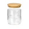 Bote de Almacenamiento de Vidrio para Ensalada de Verduras y Frutas, Bote de Almacenamiento de Frutos Secos y Snacks de Múltiples Capas, Alto Borosilicato, Tapa Sellada de Bambú