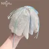 Presilha de Cabelo Feminina Azul Claro com Laço de Renda Delicado, Presilha Estilosa Fresca para Rabo de Cavalo, Pinça para Cabelo para Meio Preso, Grampo de Viagem
