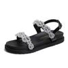 En stock entrega una pieza distribución estilo hada verano nuevo una tira flor suela suave plataforma elevada sandalias para mujer