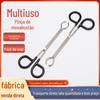 Pinça Multifuncional para Moxabustão com Cabo Longo, Ferramenta Extensora de Grampo de Aço, Clipe Raspador para Bastão de Moxa Sem Fumaça