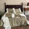 Flores retro francesas en el río Sena en primavera y verano ropa de cama sedosa de cuatro piezas para dormir sin nada Tencel
