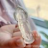 Venta al por mayor de alta estación de calcedonia blanca de hielo Guanyin colgante de ágata blanca jade Guanyin collar de marca colgante comparable al jade