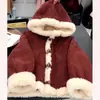 Macacão Infantil de Pelo de Cordeiro para o Inverno 2025 Novo Macacão Infantil Forrado com Fleece Tamanhos Médio e Grande Roupa de Inverno para Meninas