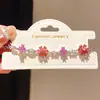 Pulsera cuadrada de flor de circón rosa girly, sensación de lujo ligero de nicho de alta gama, joyería de moda, simple y dulce