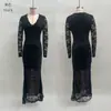 Vestido Vintage de Renda Europeu e Americano Transfronteiriço para Mulheres, Elegante e Estiloso, com Saia Longa de Renda com Barra em Rede de Sereia Costurada