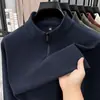 Camiseta Térmica de Fleece de Alta Qualidade com Manga Longa, Moletom Atlético Quente Masculino com Meio Zíper, Moletom com Capuz de Fleece para Exterior, Atacado