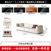 Sofá Malvavisco de Cuero Genuino Crema Sala de Estar Francesa Sala de Apartamento Pequeño Simple Sofá Nube Minimalista Piel de Vaca de Primera Capa