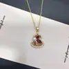 Colgante de Perla de Agua Dulce Natural, Nuevo Estilo Chino Patrón de Nube Propicia, Colgante de Calabaza Roja de Año Nuevo, Venta al por Mayor de Collares de Perlas