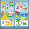 Adesivos de Janela de Verão Atacado Golfinhos Coloridos Gaivotas Peixes Pequenos Adesivos Estáticos Decoração de Atmosfera para Parede de Casa Vidro
