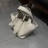 Bolsa de Mão de Couro Genuíno, Bolsa Feminina de Couro Bovino de Camada Superior, Bolsa Casual Mãe e Filha, Bolsa de Couro Bovino com Padrão Lichia Elegante e Simples, Dropshipping de Peça Única