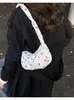 Bolso Casual 2025 Nuevo Nicho Dulce Plisado Estampado de Cerezas Bolso de Axila con Cordón para Hombro Bolso Cruzado para Viajero