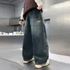 Calças de outono para meninos 2026 novo estilo, jeans infantis de tamanho médio a grande, calças compridas de perna reta para primavera e outono atacado
