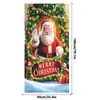 Cortina de Puerta de Decoración de Fondo Navideño Transfronteriza, Tela de Fondo para Fotografía de Fiesta Navideña con Agujeros en las Cuatro Esquinas para Colgar