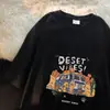 Camiseta de Manga Corta con Estampado de Dibujos Animados Estilo High Street Americano para Mujer, Versátil de Verano Versión Coreana, Top Holgado de Moda