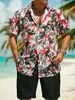 26 Estilos Transfronteriza Tallas Grandes Verano Camisa de Manga Corta para Hombre Estampado 3D Moda Casual