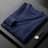 Suéter jacquard de alta gama para hombre Cuello redondo Delgado Otoño fino Verde Otoño Suéter guapo Moda
