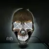 Máscara de Crânio Transfronteiriça LED Luminosa Máscara de Terror Adereços de Baile de Máscaras de Halloween Rosto de Fantasma Máscara de Pegadinha Luz