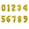 Balões de Festa de Aniversário Casamento Decoração Cena Versão Americana 16 polegadas Emagrecimento 0-9 Numéricos Filme de Alumínio Dourado e Prateado