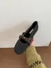 Aumento de Altura Interior de 3 cm con Zapatos Mary Jane tipo Falda, Zapatos Peludos para Mujer, Zapatos de Algodón Cálidos para Otoño e Invierno, Zapatos Planos Estilo Pequeño Fragante