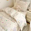 Juego de sábanas ajustables de tres piezas de algodón puro para cama de dormitorio de estudiante universitario, funda nórdica especial de algodón puro para litera individual