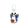 Llavero de Goma Suave de Fantasma de Halloween Dibujado Hebilla de Puerta en Forma de 8 en Forma de U Llavero Pinza de Langosta Figura de Muñeco Hebilla Colgante Adorno